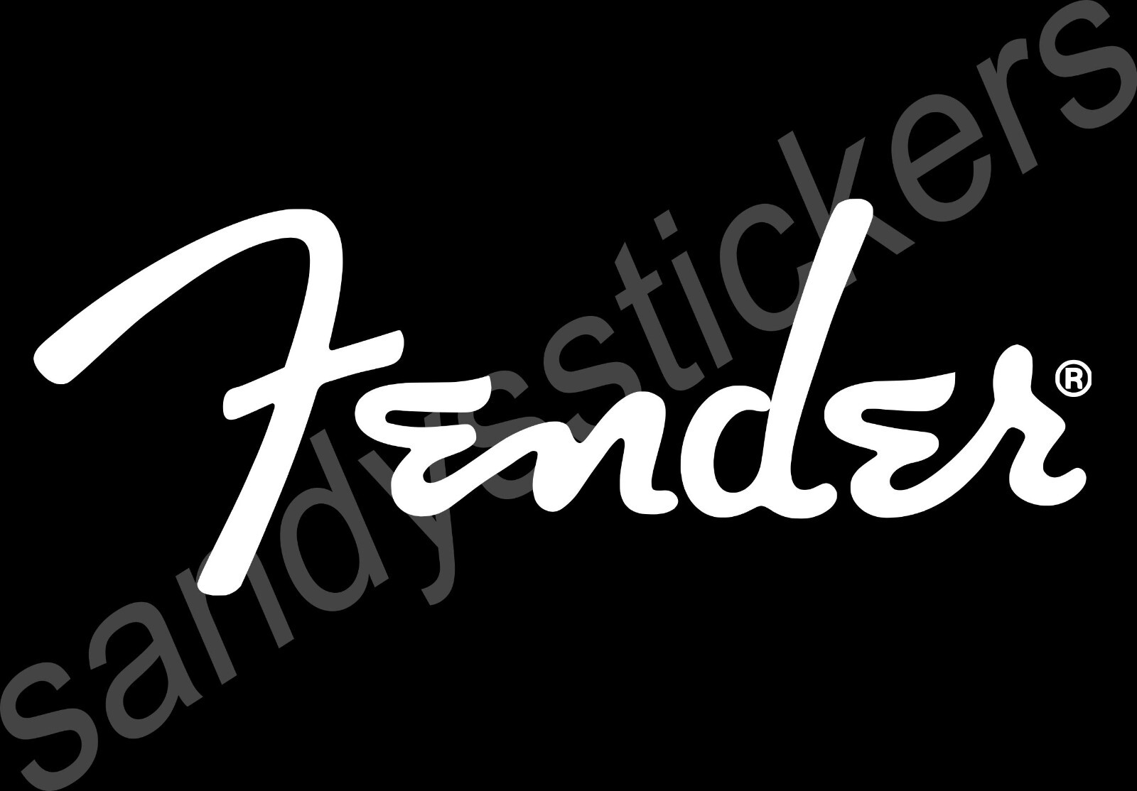 2x Fender Guitar – Vinyl Decals Stickers – logo die cut – 8″ Wide Set of 2