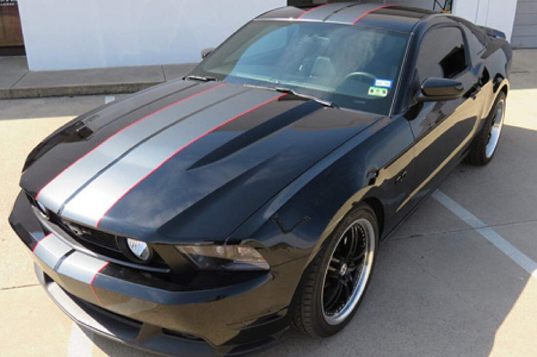 8″ Twin 2 color Rally Racing Stripe Graphics Stripes Set FIT 1999 – 2014 Mustang