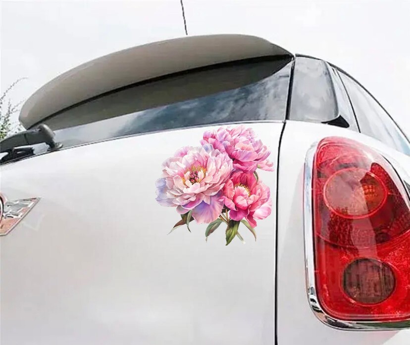 Peony Flower car decal for Car, Van, Bike, Waterproof Car Decal Vinyl Removable