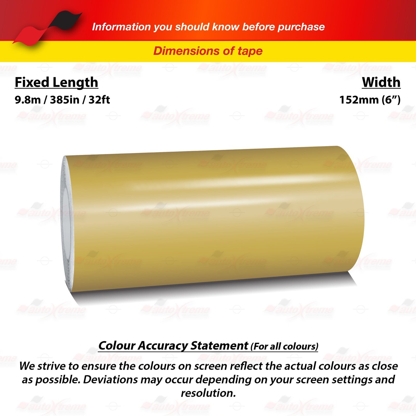 6″ Vinyl Pinstriping Pin Stripe Car Body Styling Tape Decal Sticker 152mm GOLD