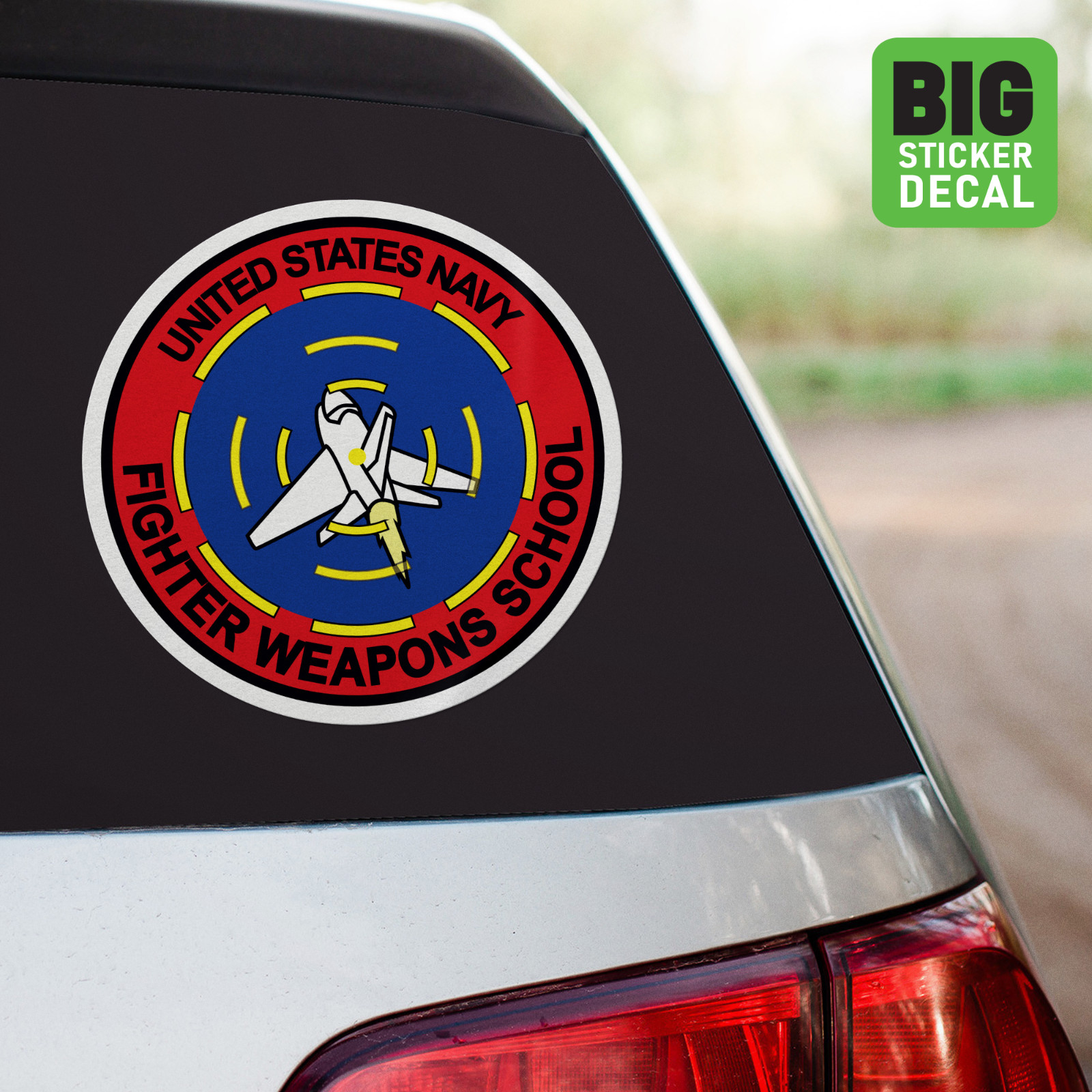Top Gun Navy Fighter Weapons Big Laminated Vinyl Sticker Car Decal Window