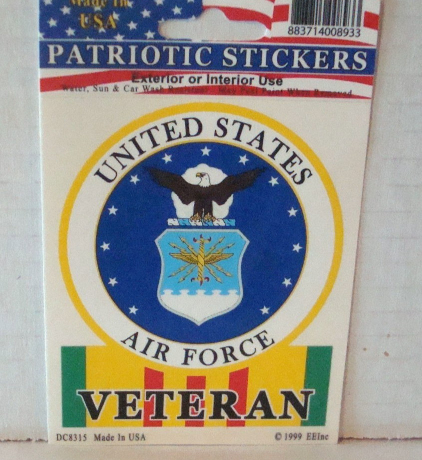 AIR FORCE VIETNAM VETERAN STICKER DECAL 3 X 4 inches