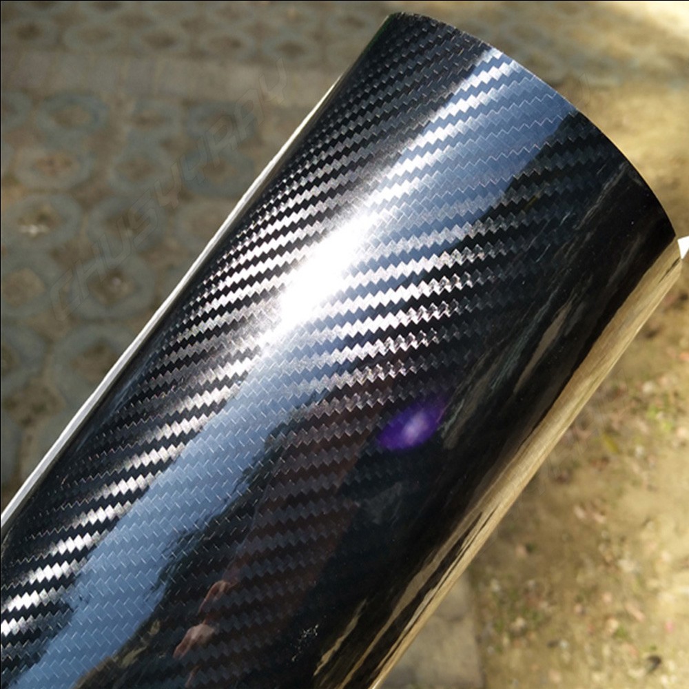 1-PC 5D Real Carbon Fiber Vinyl Wrap Sheet, High Gloss Finish for Auto Exterior