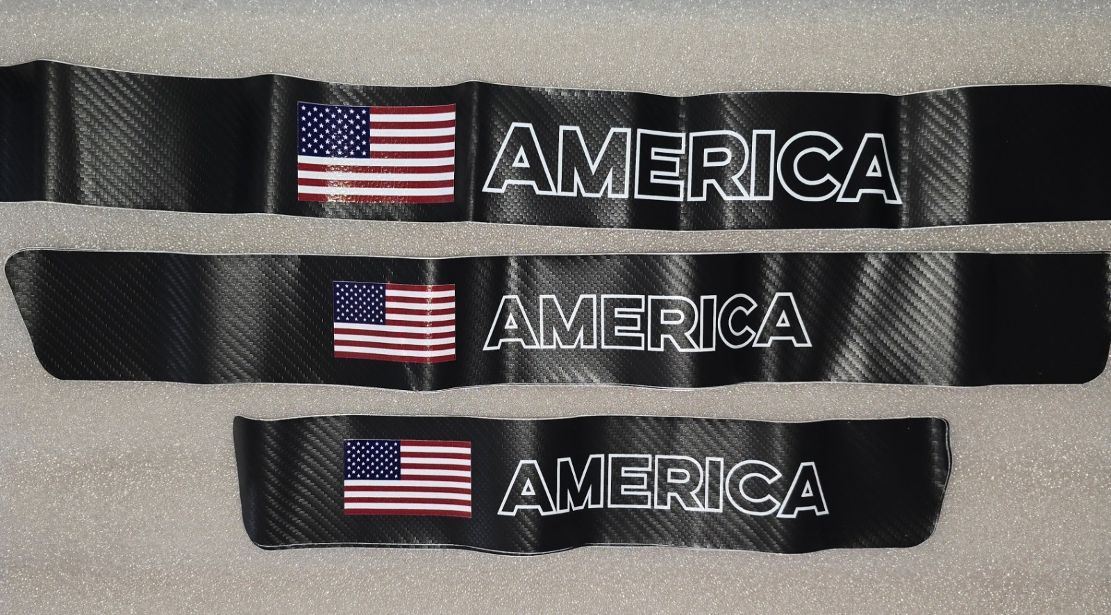 Automobile Scratch & Scuff Decor Cover Decals Set of 5 America + Flag on Black
