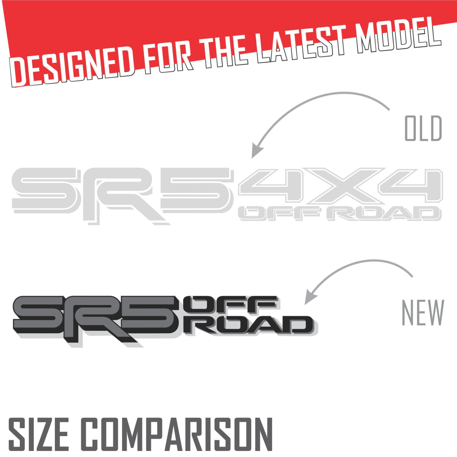 SR5 Offroad Stickers, Toyota Tundra 3rd Gen (2022+), 2 Pack Set , Back, Silver