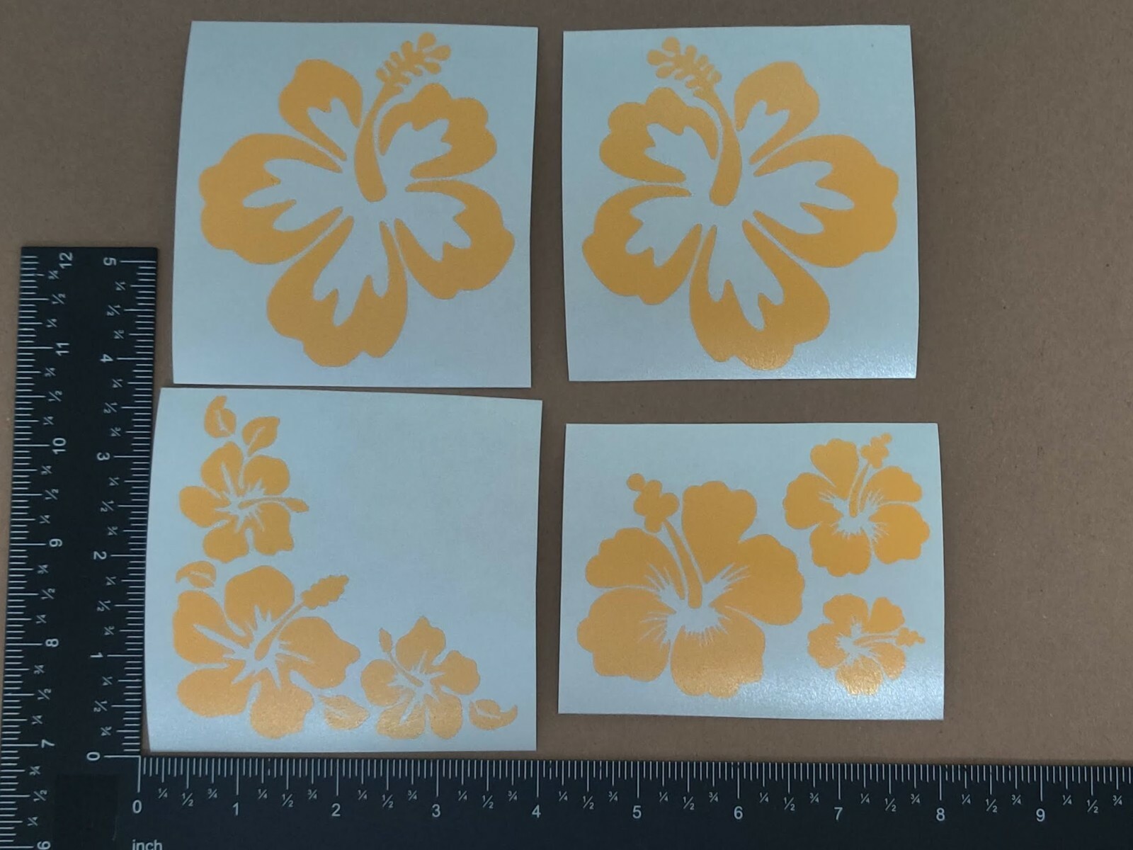 Hibiscus Hawaiian Flower Decals 4 Pack