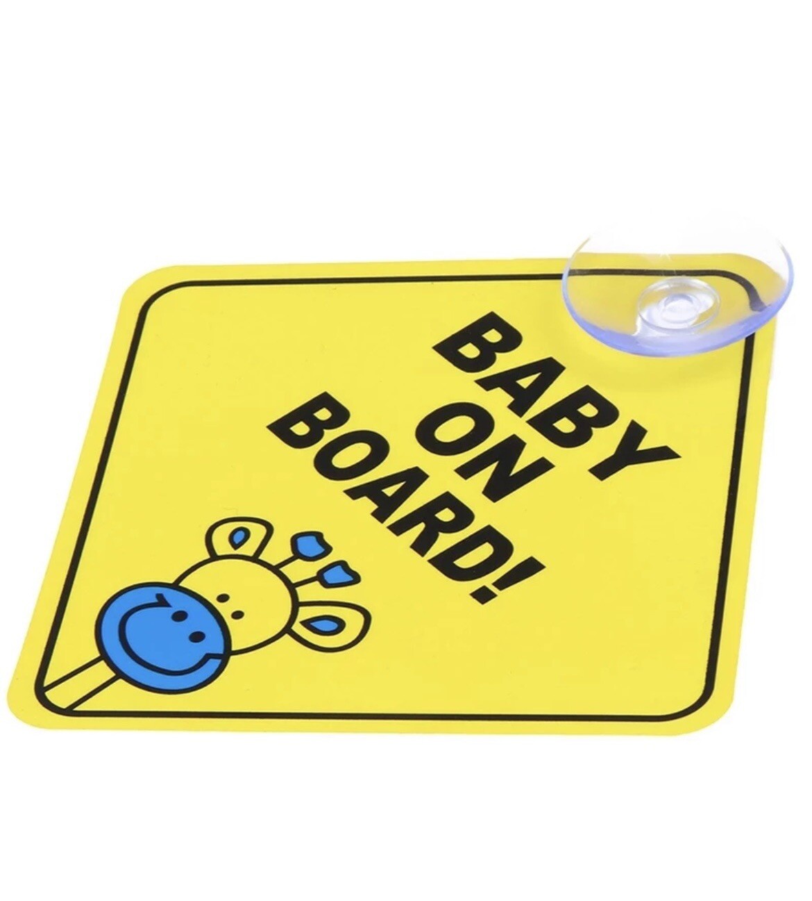 2pcs Baby On Board Rusable Safety Sign Decal with Suction Cup 5″ x 5″