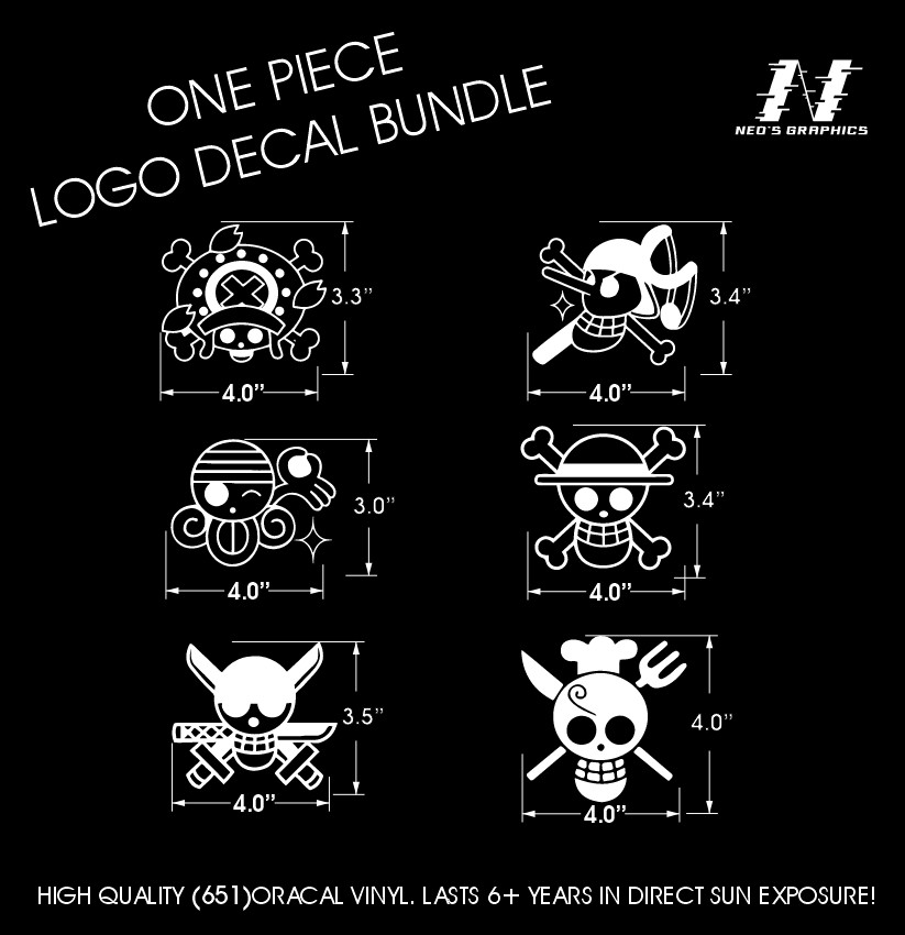 ONE PIECE LOGO Pack Japanese Anime Decal CUSTOM High Quality Logo Sticker cool