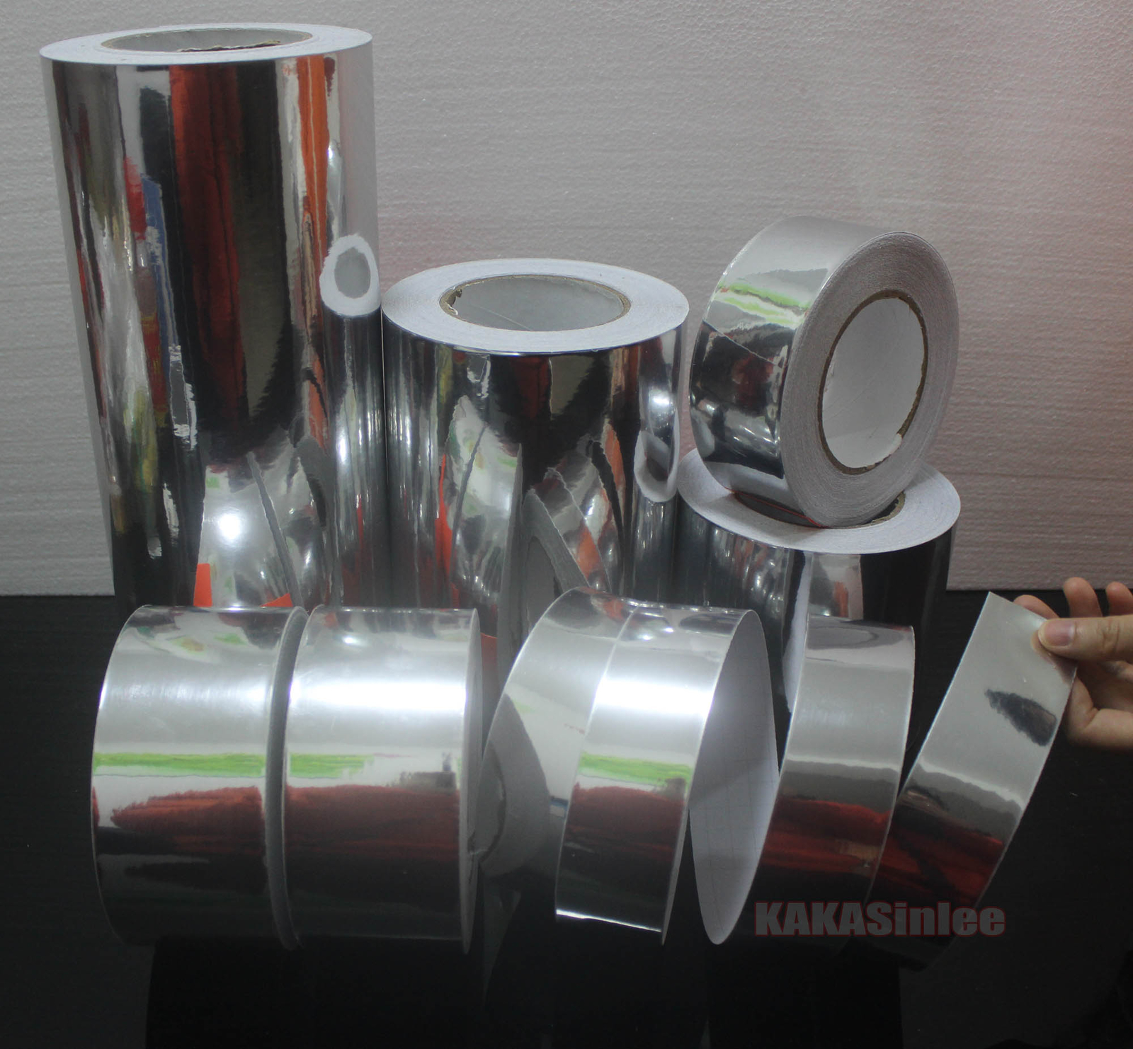 4inch Wide Adhesive Glossy Mirror Chrome Vinyl Wrap Car Sticker Strip Silver AB