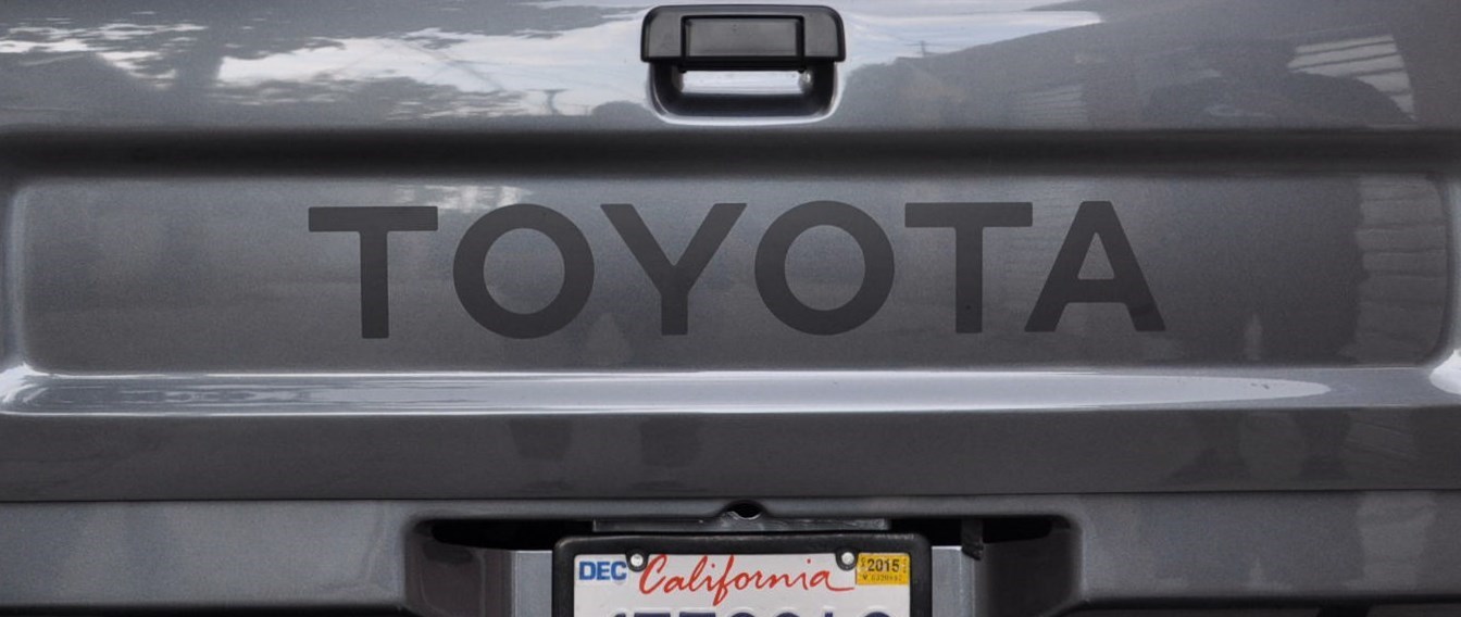 MATTE BLACK TOYOTA TRUCK TAILGATE LOGOS DECAL 89-95 FLAT BLACK LETTERS