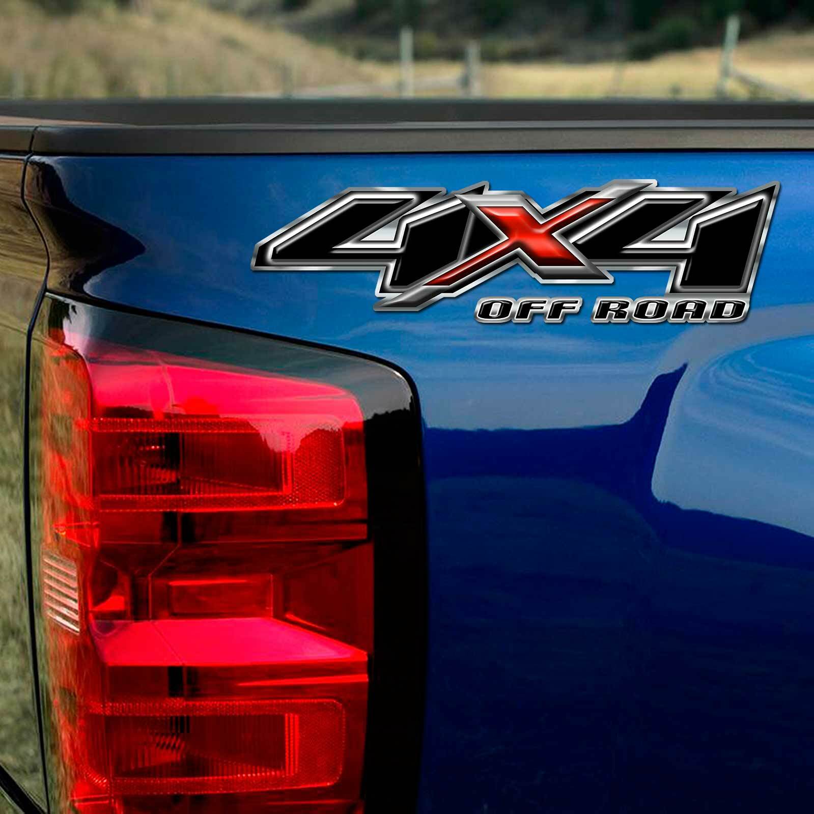 4×4 Black Red Truck Decal Sticker for Silverado Sierra Titan Off Road Autobody