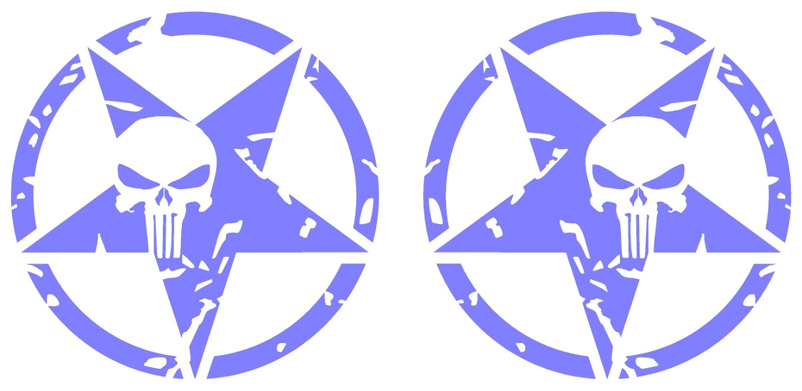 Jeep US Army Star Punisher Skull L and R Vinyl Decal Multiple Colors and Sizes