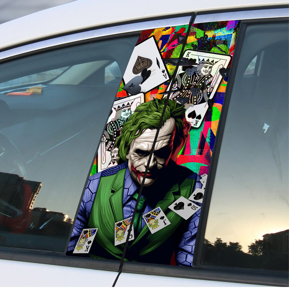 2pcs New Halloween Car Center Pillar Sticker B-pillar Protective Film Decor