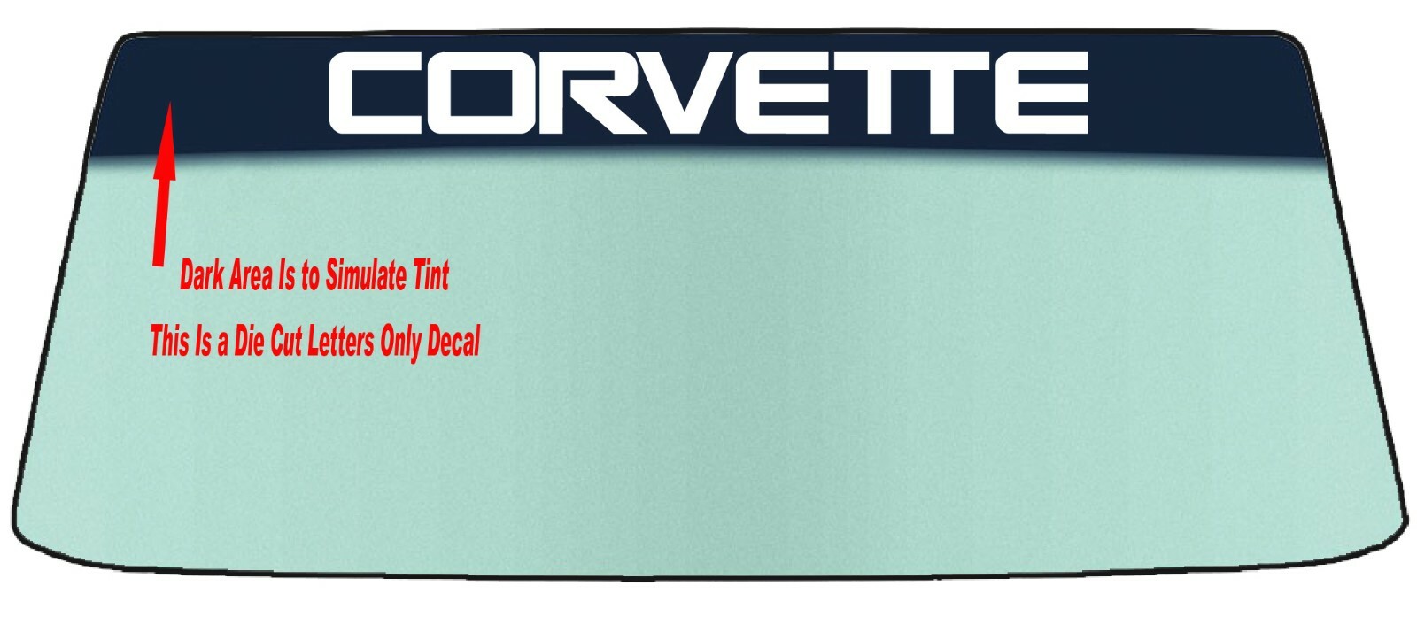 FOR CORVETTE WINDSHIELDS BANNER DIE CUT VINYL DECAL WITH APPLICATION TOOL