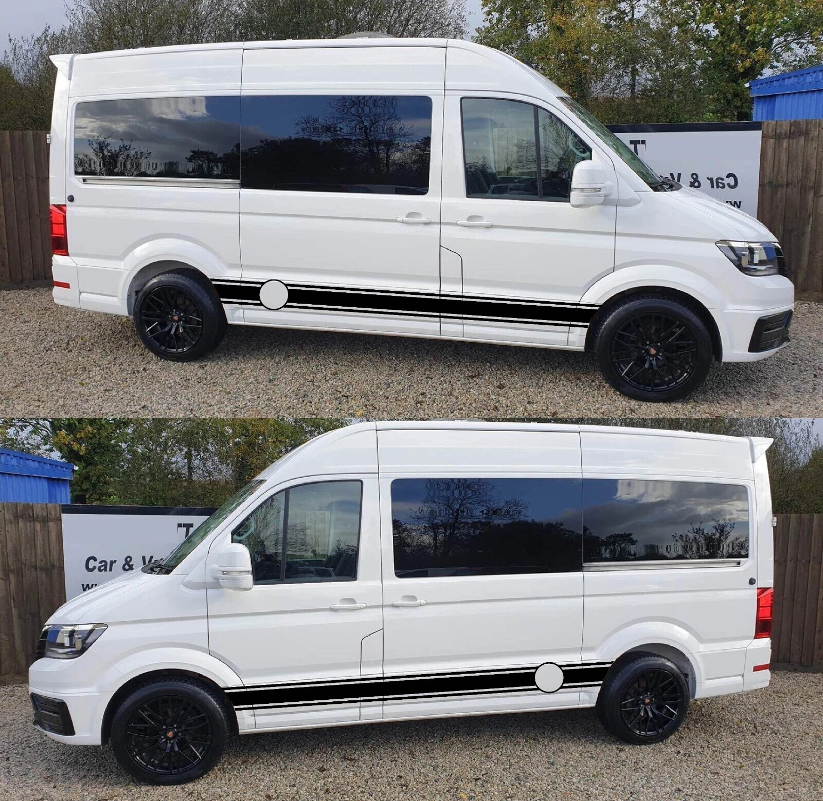 Fits VW Crafter Graphics Side Stripes Decals Mountains LWB or SWB Camper