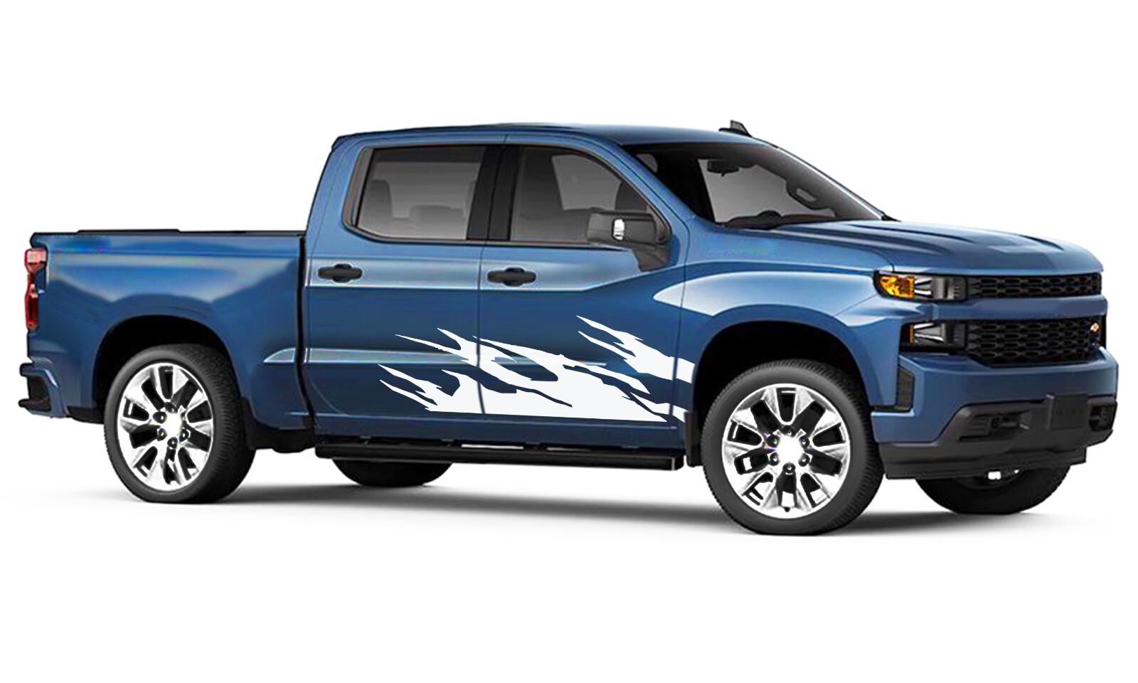 Door flames graphics stickers decal compatible with Chevrolet Silverado