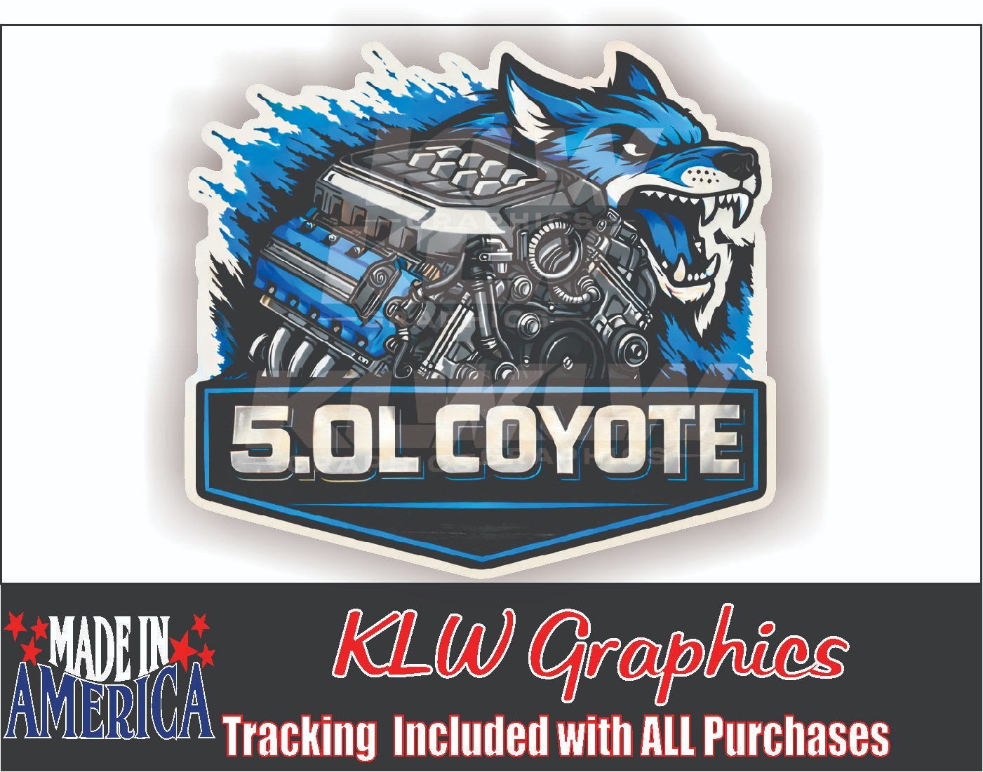 COYOTE Windshield Vinyl Decal Sticker Mustang 5.0 2014 -2026 V8 Graber Race Car