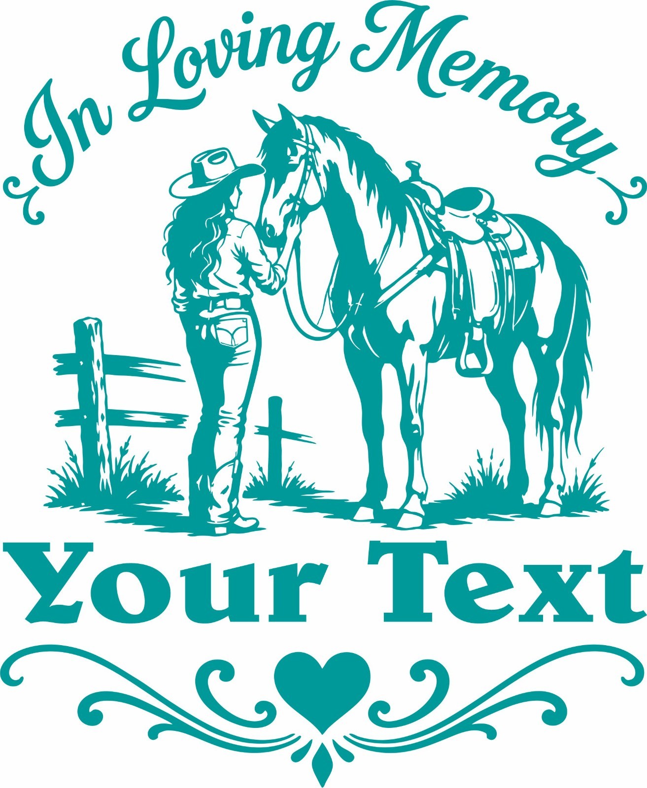 In Loving Memory of Cowgirl Horse Farm Girl Car Truck Window Vinyl Decal Sticker