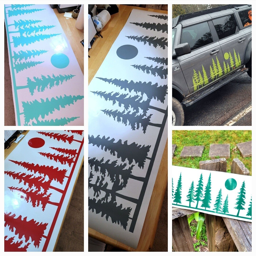 Trees Vinyl Decal For Car, RV, Camper, Trailer, Van, and Truck