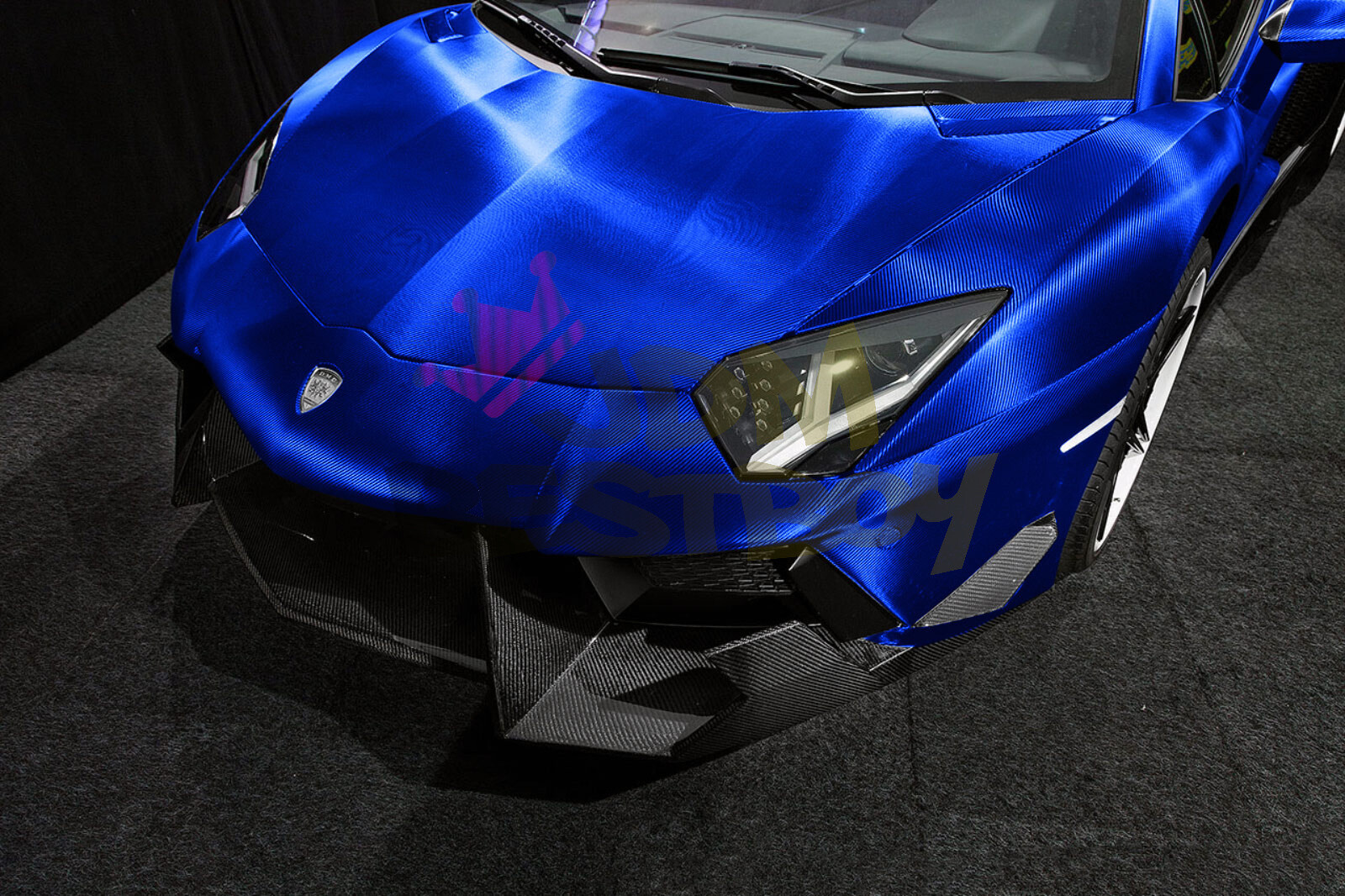 Satin Chrome Carbon Fiber Blue Vinyl Wrap Air Release Decal Sheet Film Sticker