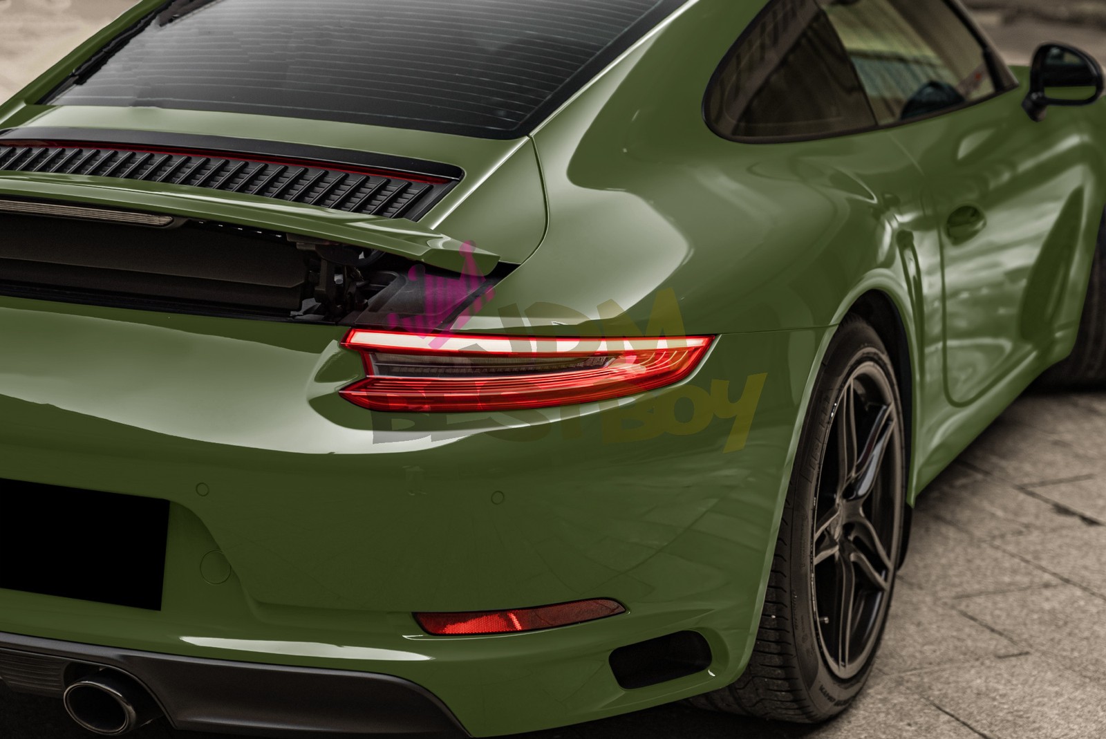 High Gloss Combat Green Car Vinyl Wrap Sticker Decal Sheet Film DIY Air Release