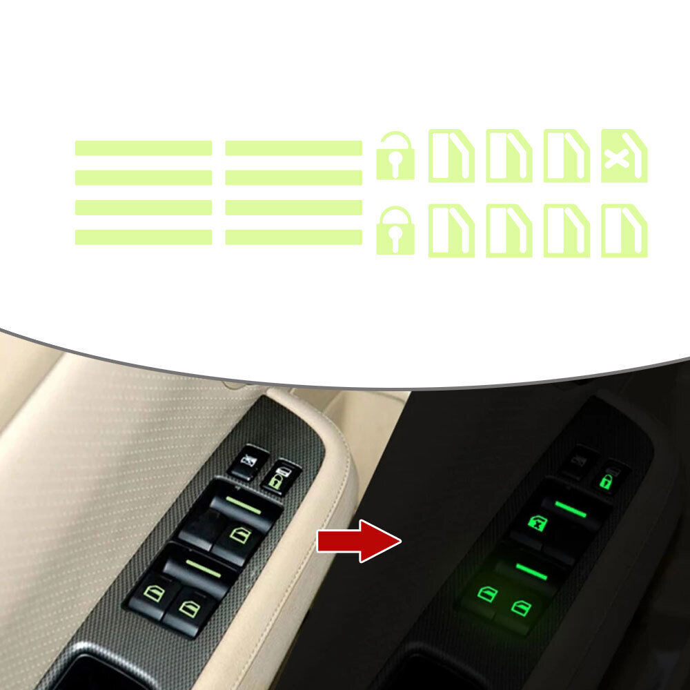 Luminous Car Sticker Car Door Window Switch Sticker Night Safety Accessories