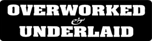 Overworked & Underlaid Motorcycle Helmet Sticker B