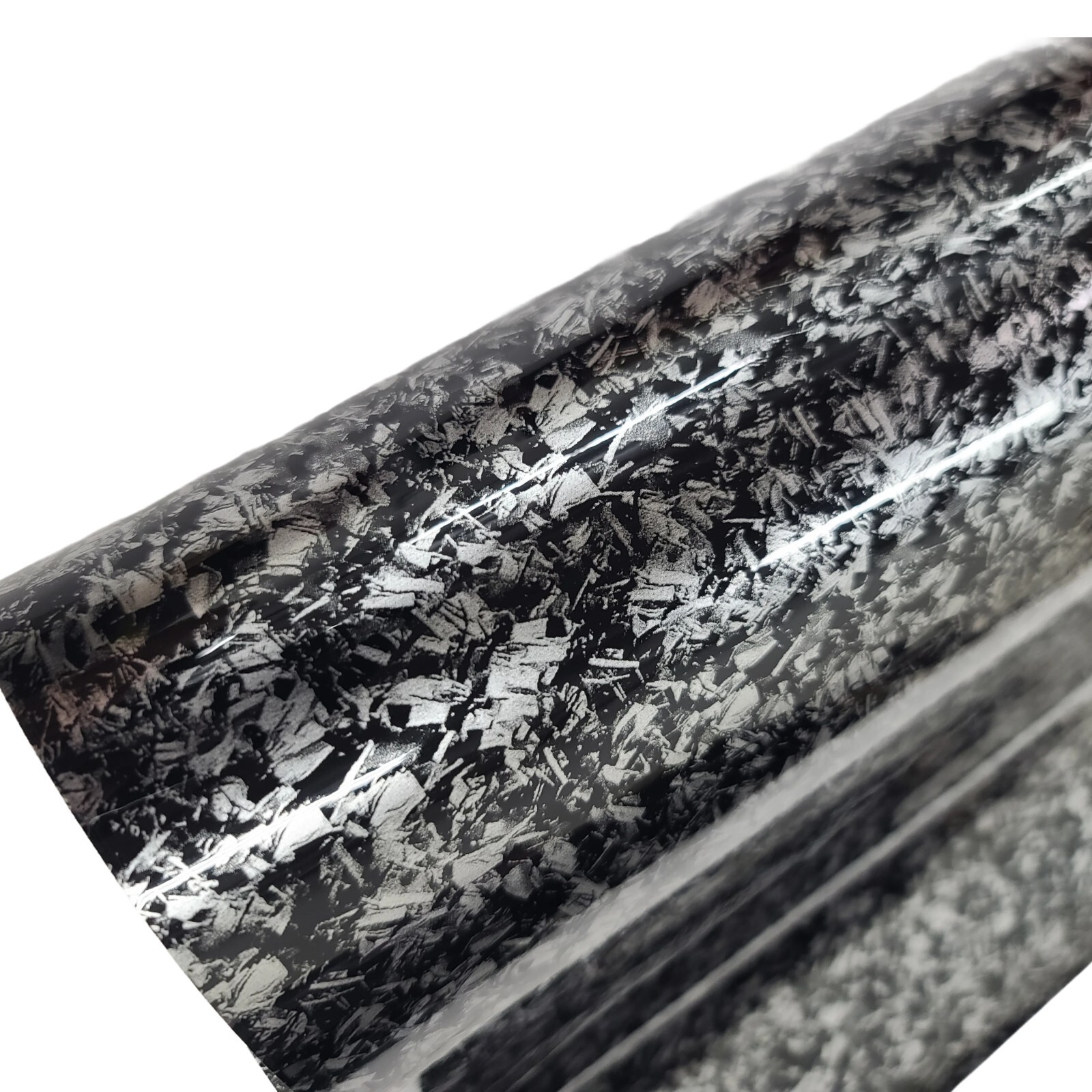 Gloss Scrap Silver Black Carbon Fiber Vinyl Car Wrap Film Sticker Decal Sheet