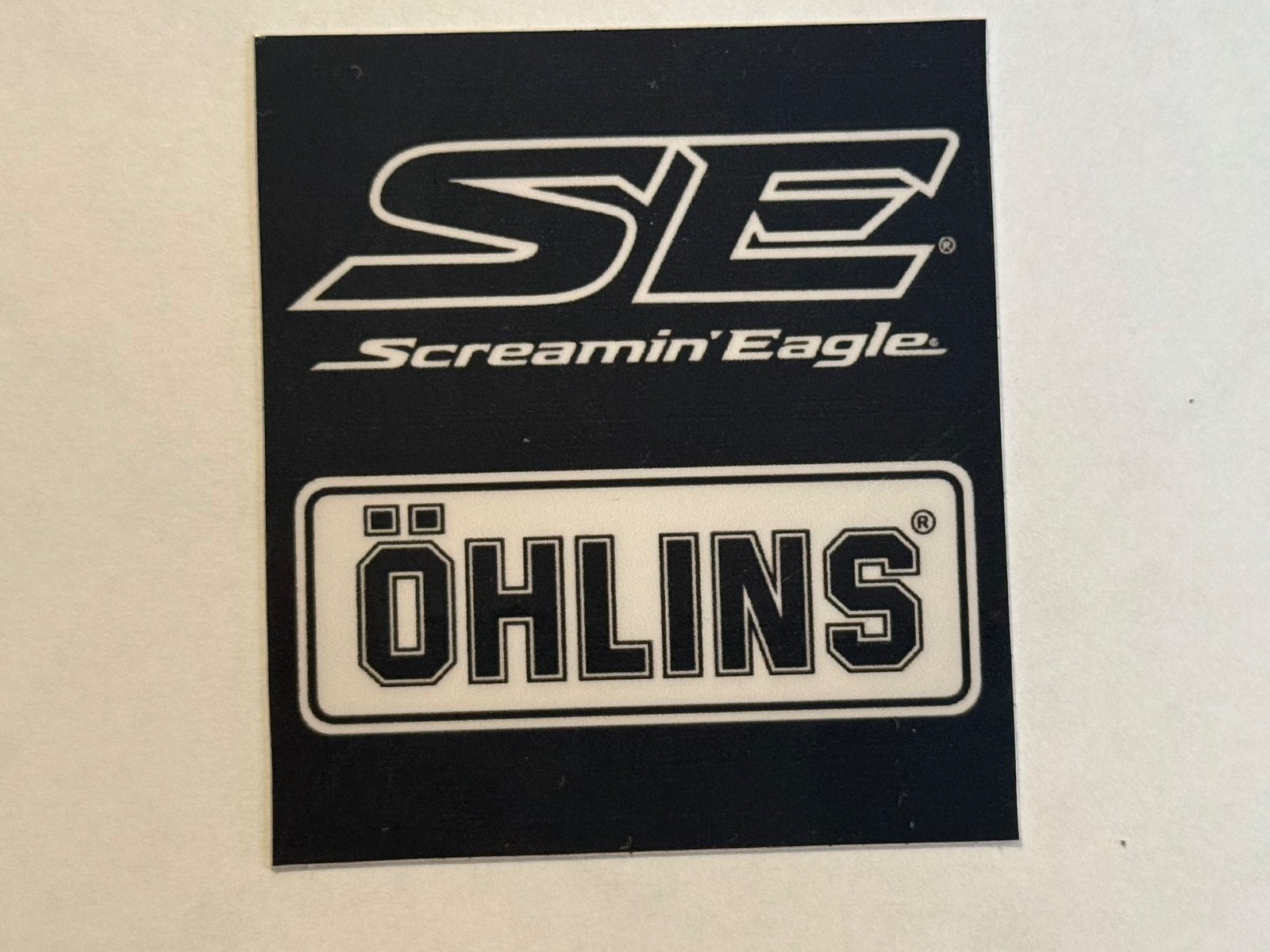 x2 Ohlins Stickers Black Screamin Eagle 2 x 2.25 Inches Harley Davidson logo