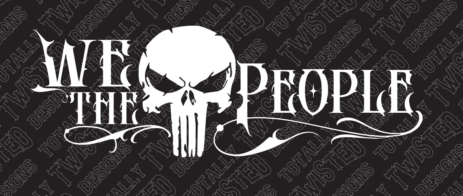 We the people Punisher skull vinyl decal sticker Car Truck patriotic America 2nd