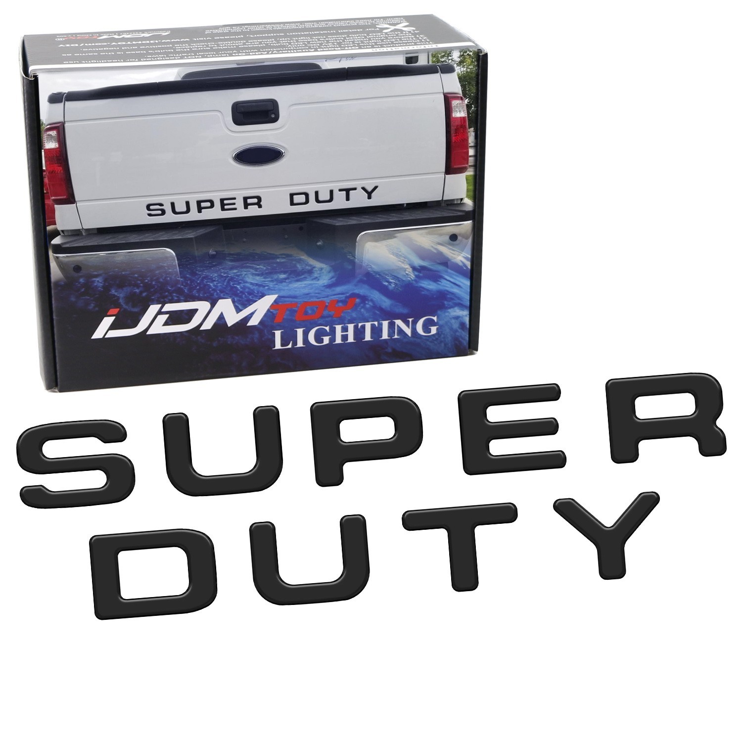 Matte Black Finish 3D Raised Tailgate Letter Pieces For 2008-16 Ford Super Duty