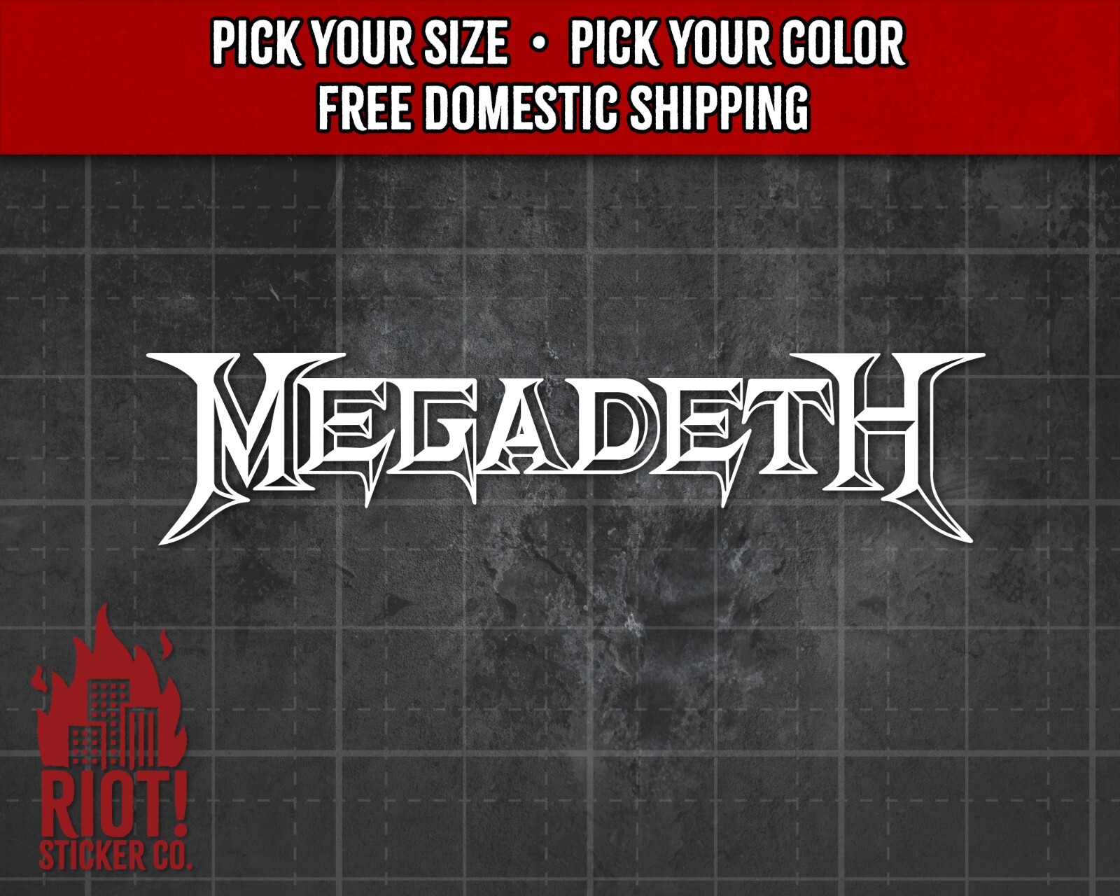 Megadeth Logo Decal for Car Sticker for Laptop Yeti Window Thrash Metal