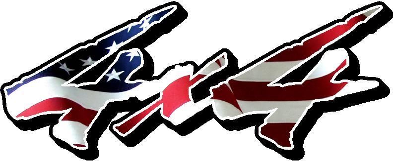 4×4 Decals – American Flag – Chevy Dodge Ford Toyota – High Quality!!