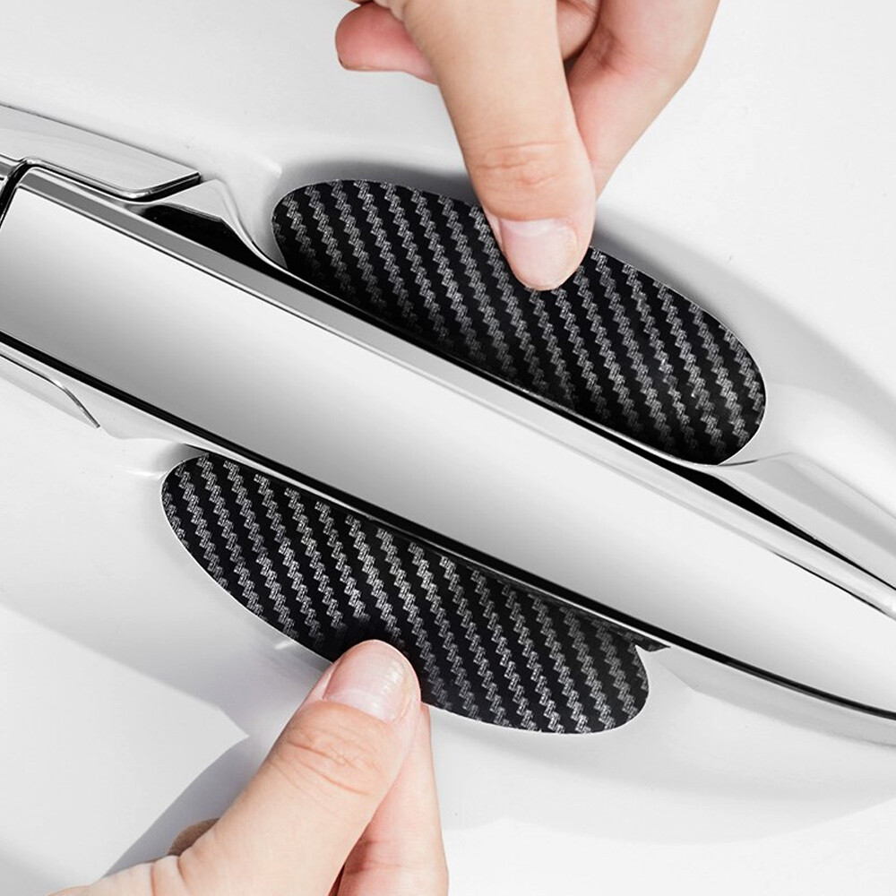 4x Car Stickers Carbon Fiber Door Handle Protector Film Anti-Scratch Accessories