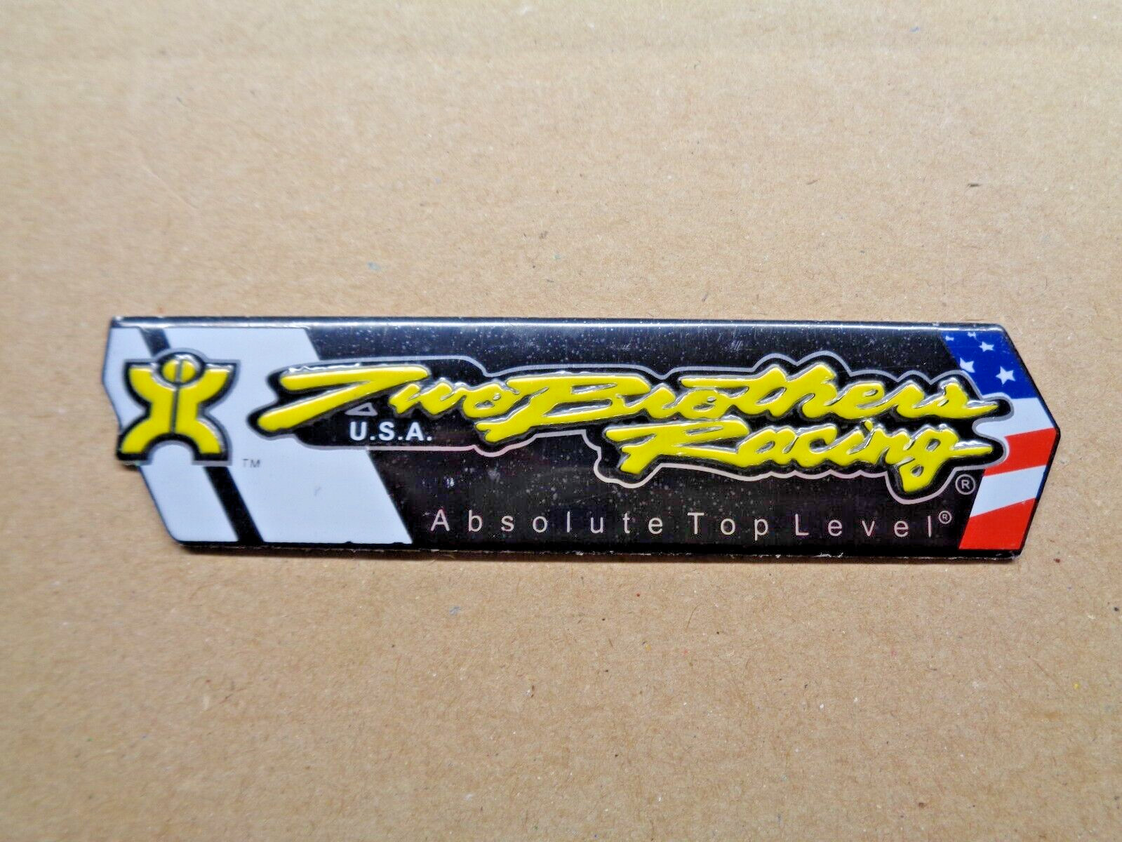 TWO BROTHERS RACING ABSOLUTE TOP LEVEL U.S.A. (ALUMINUM DECAL) 1.9″ BY 4.7′ NEW!