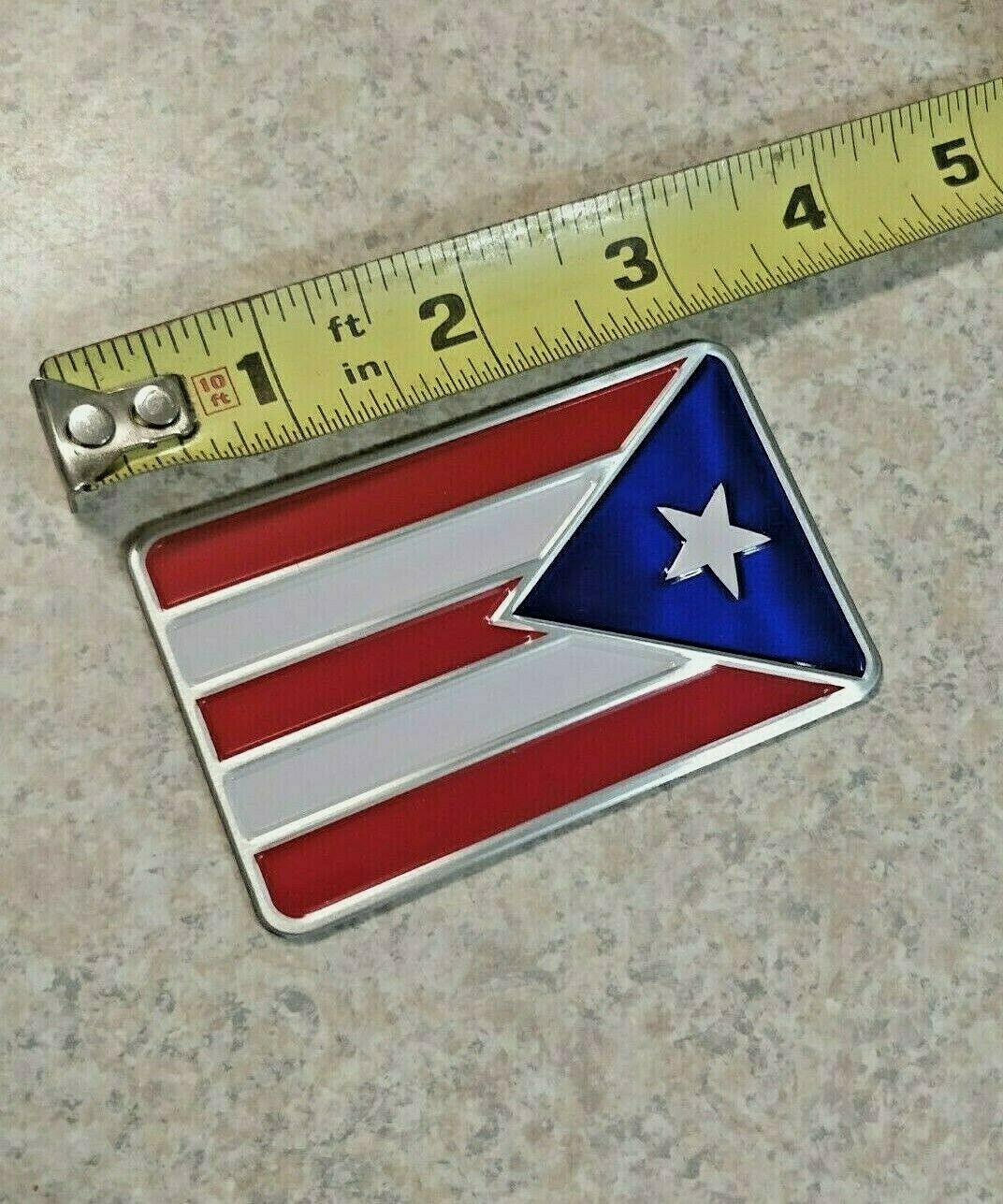 Puerto Rico Flag aluminum alloy Emblem Flag Car metal Sticker 2″x 3.15″ 1 Pair