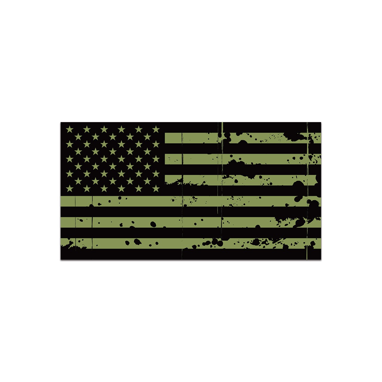 Tattered OD Green American Flag Sticker Decal