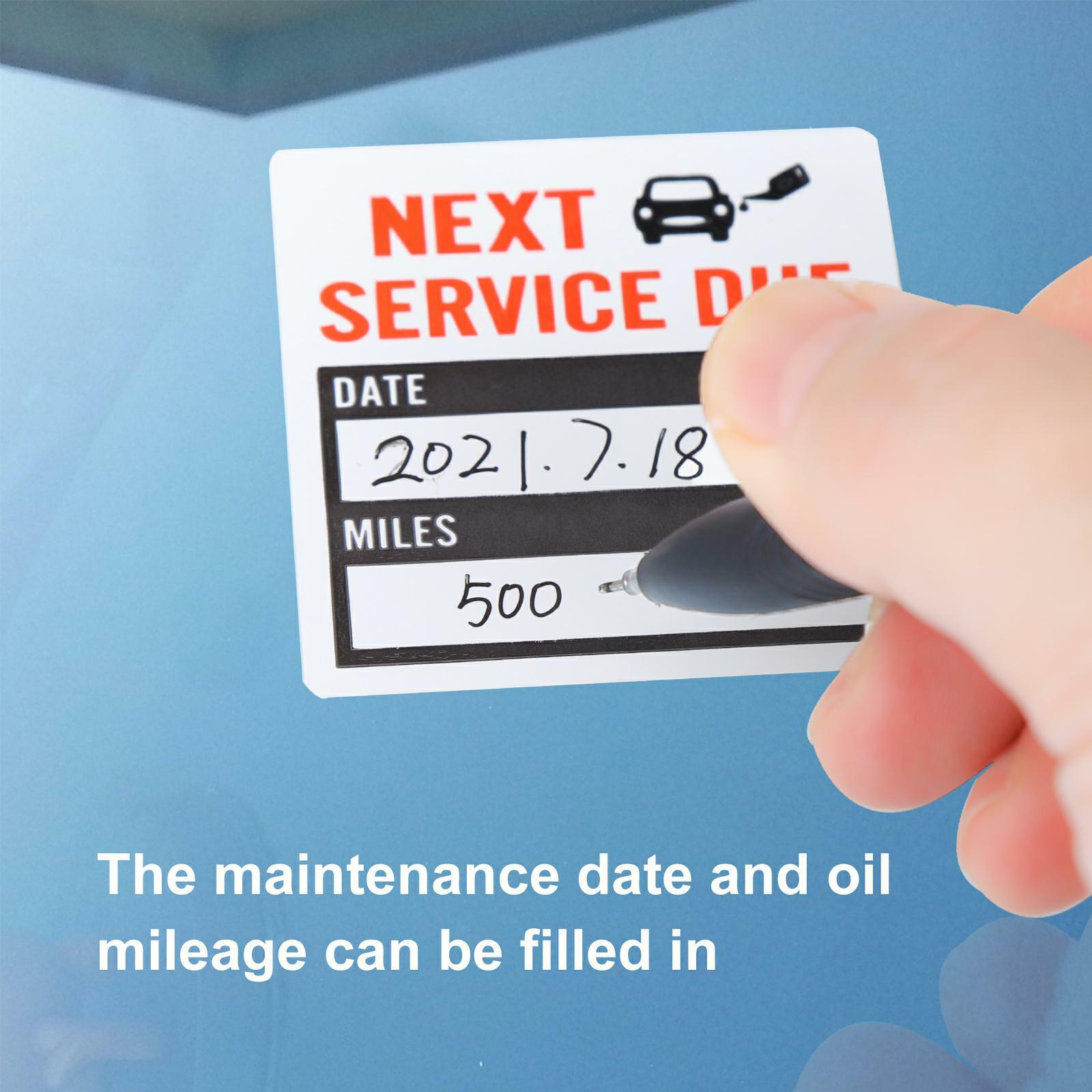 300Pcs 2 Rolls 2″ X 2″ Car Oil Change Next Service Due Reminder Sticker Decals