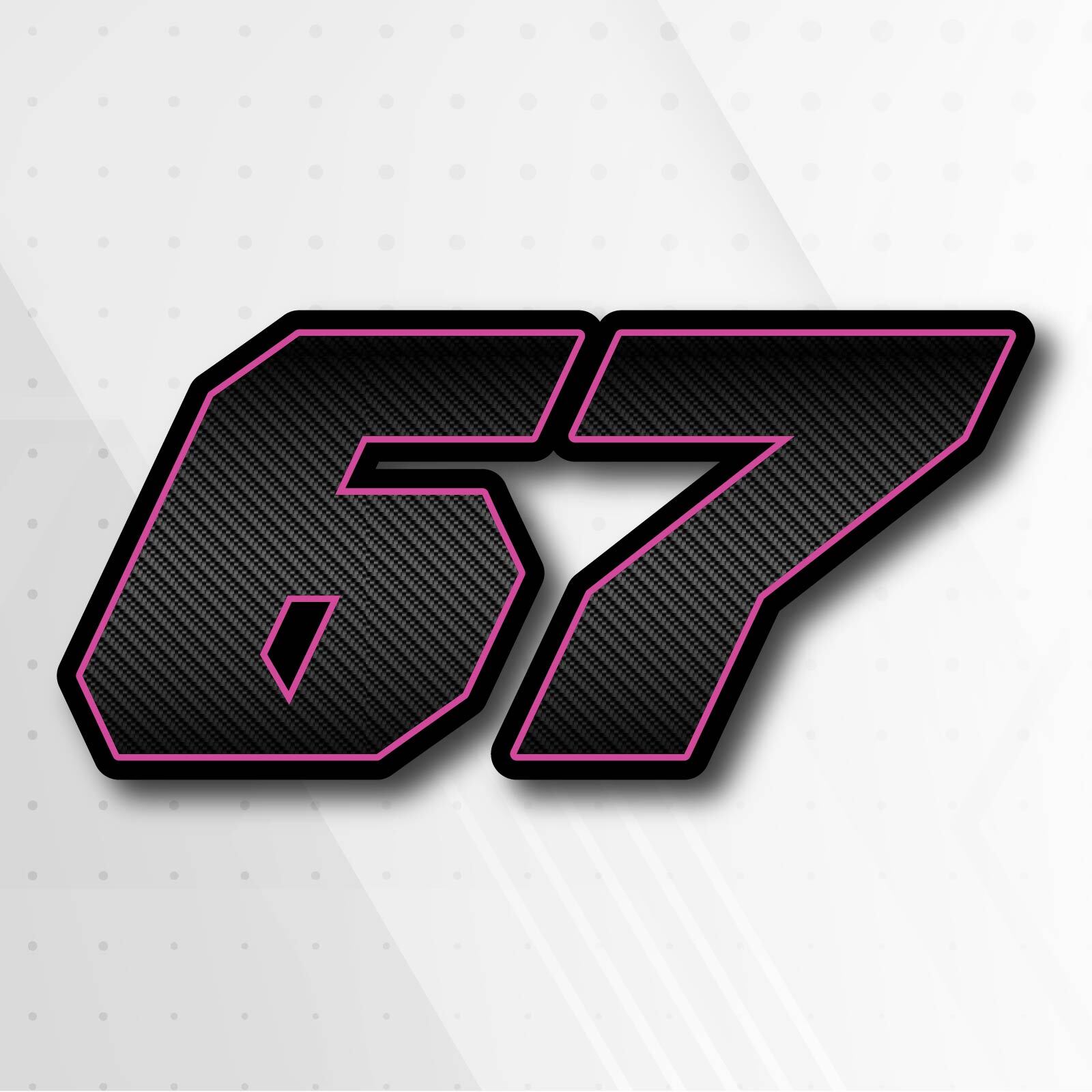 2 pcs Custom Carbon Style Magnetic Racing Numbers / Sticker Decal – Tight Fit