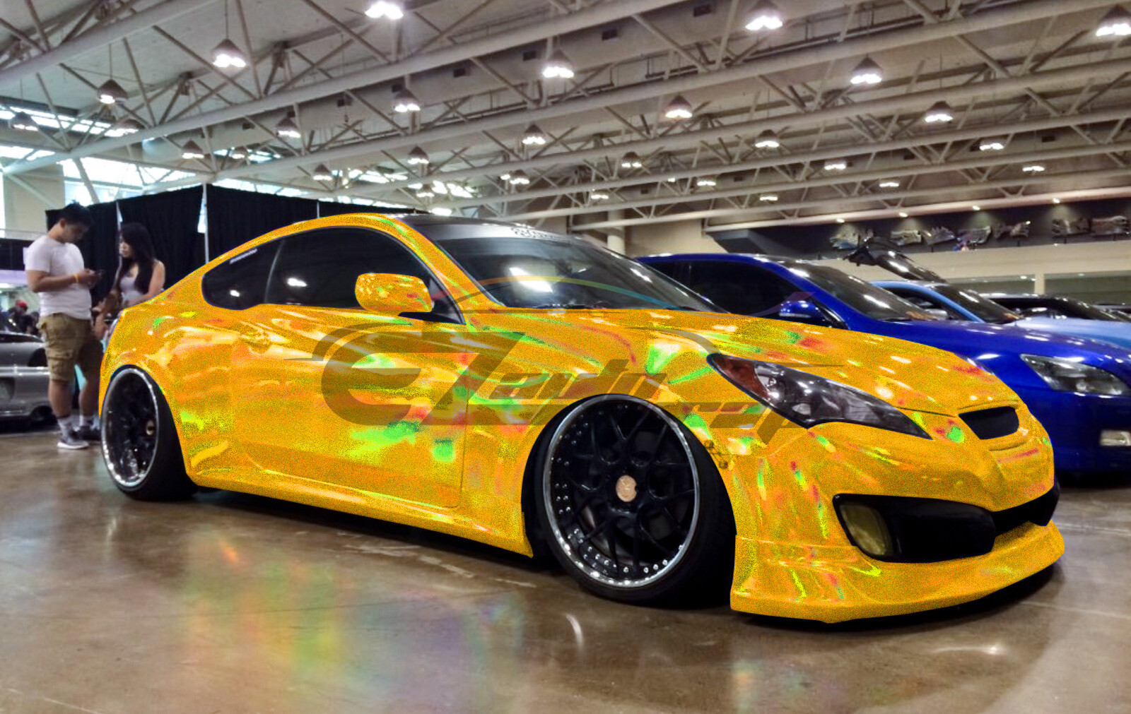 Holographic Glitter Gold Rainbow Chrome Car Vinyl Wrap Sticker Decal Sheet
