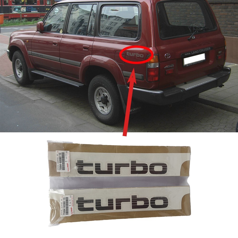 For Toyota Land Cruiser HDJ80 HDJ81 Turbo Decal Sticker 2 Pieces Set Genuine JDM