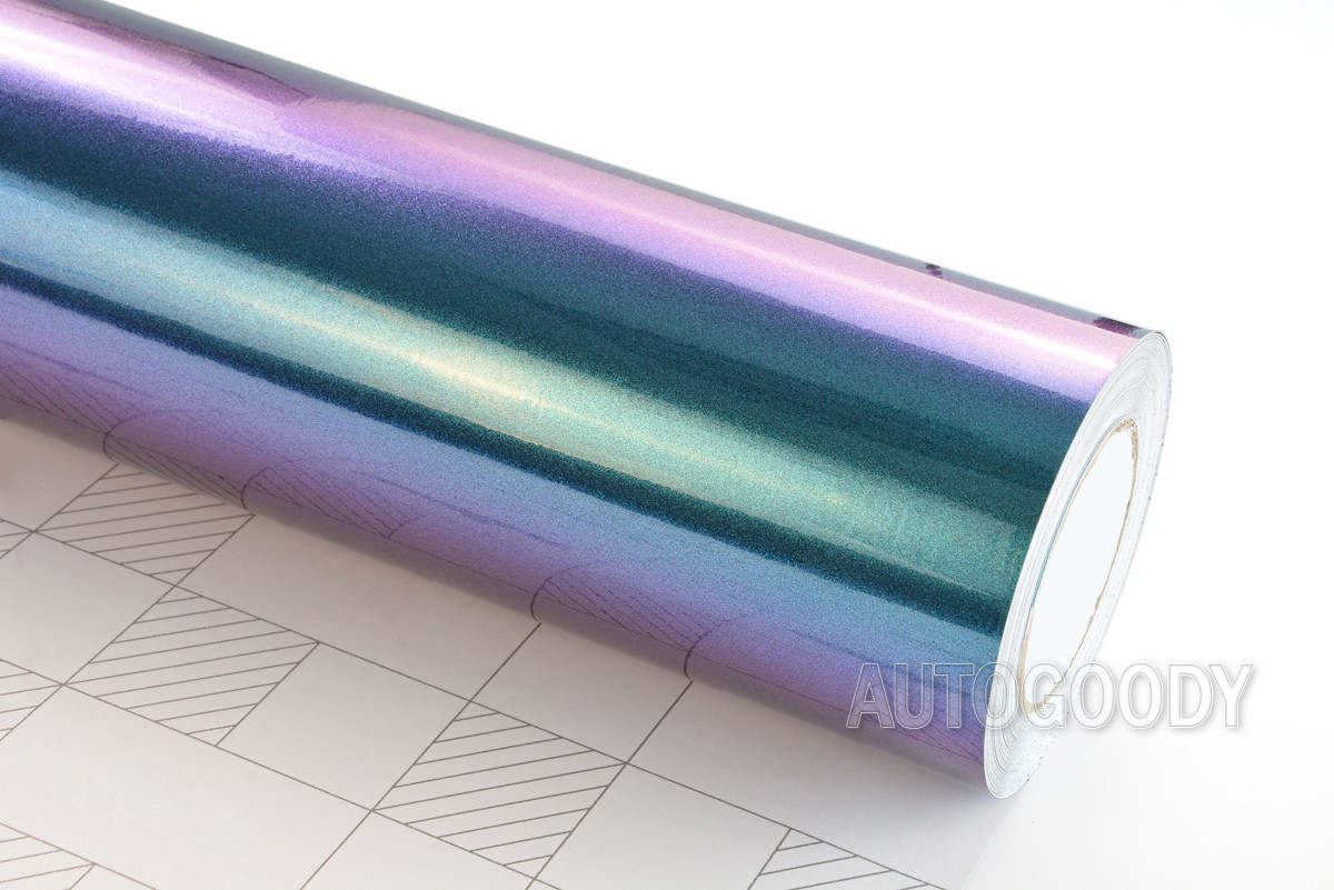 84″ x 60″ Gloss Metallic Chameleon Purple Teal Vinyl Film Wrap Air Bubble Free
