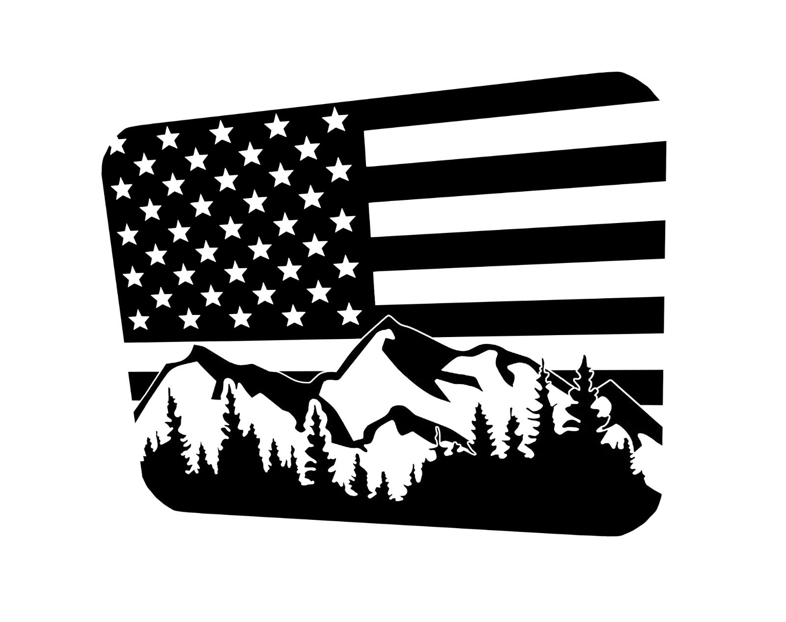 2015-2023 Ford F150 Back Middle Window American Flag Decal Sticker Outdoor Scene