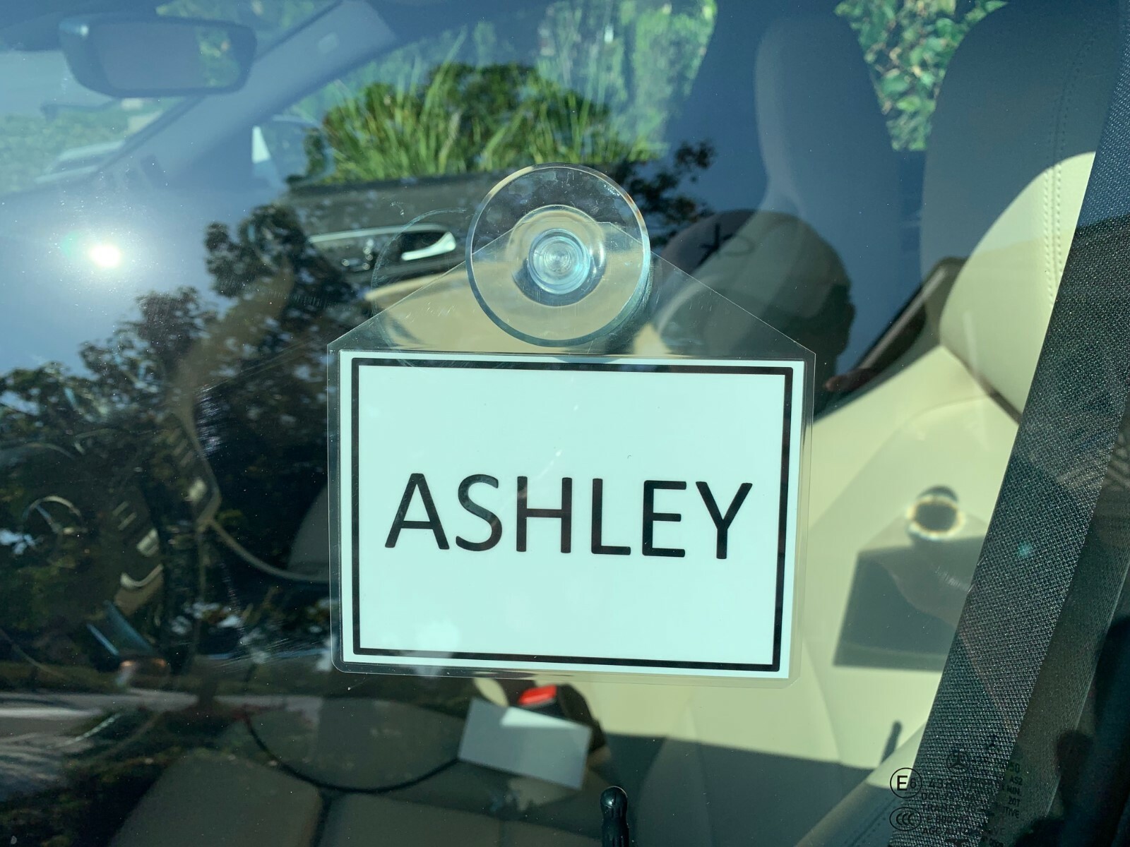2 x Rideshare Name Display with Suction Cup – Customizable (Set of 2)