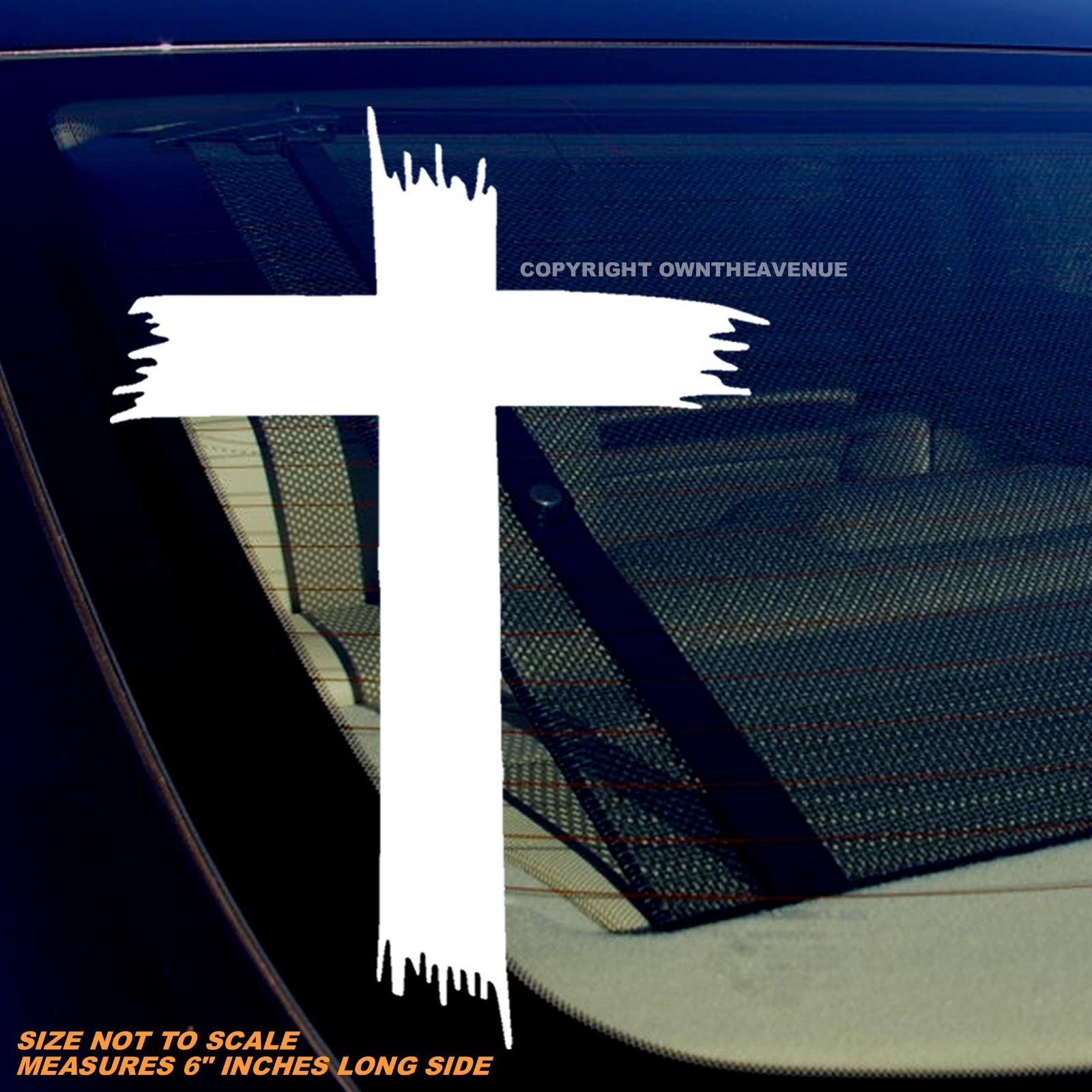 Christian Cross Vintage Style Jesus Religious Christ Vinyl Decal 6″ Inches