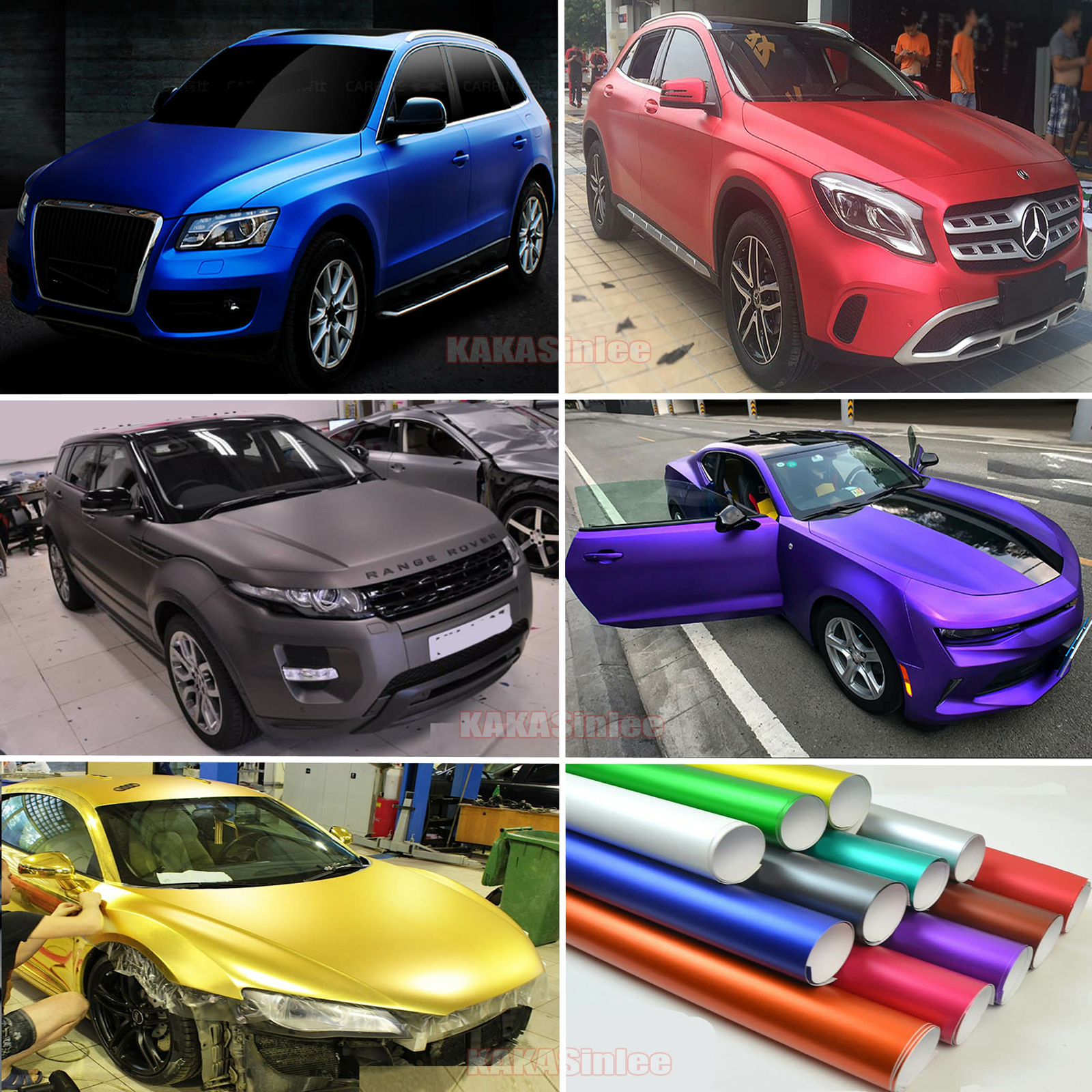Full Car Wrap Flexible Decal Metallic Satin Matte Chrome Vinyl Trim Sticker HDUS