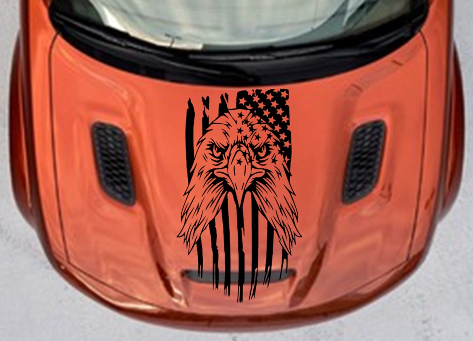 NEW Eagle Flag USA Hood Door Vinyl Decal Racing Stripes (Fits CHARGER)