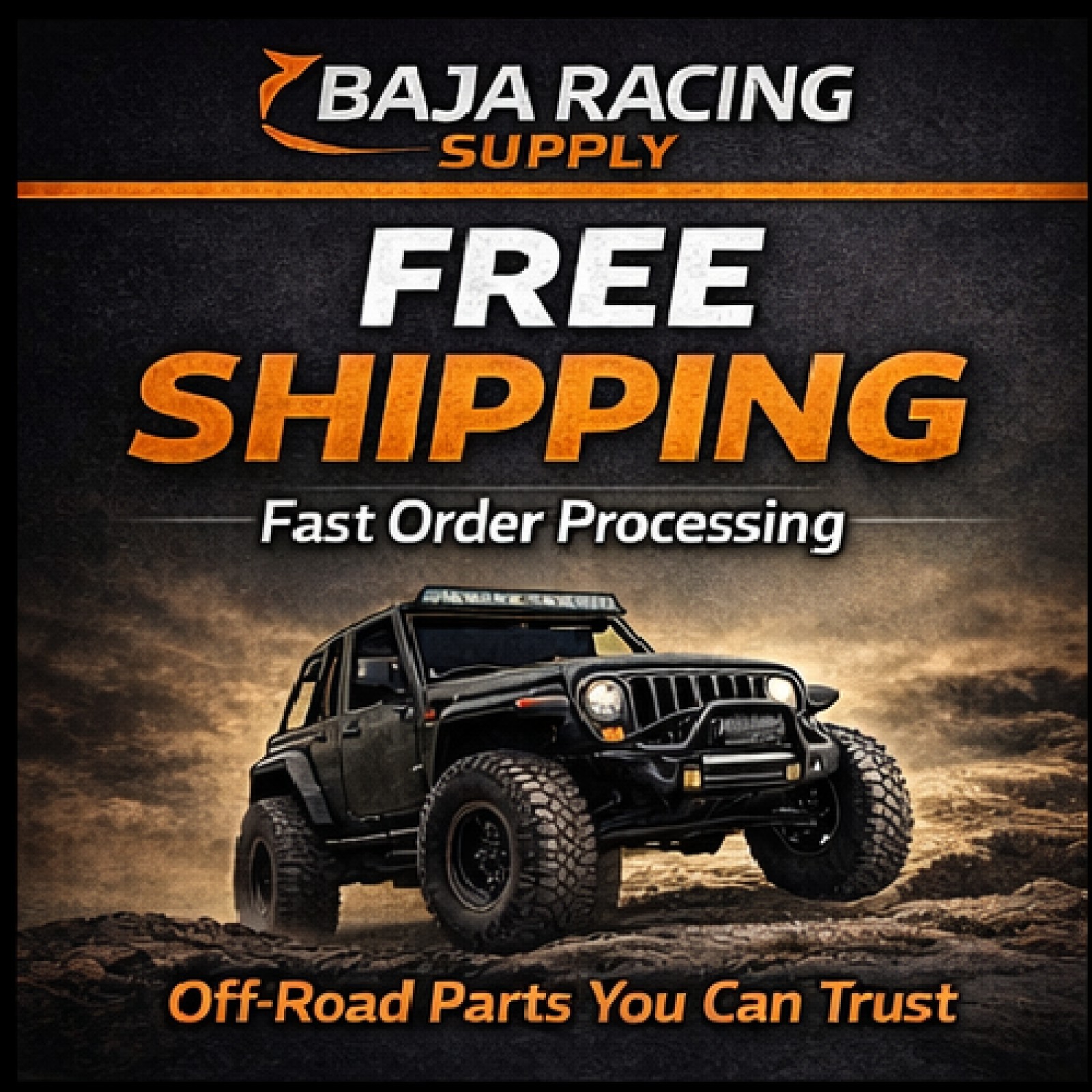 Baja Racing Supply Offroad Mirror Kit-Size: 1.75″
