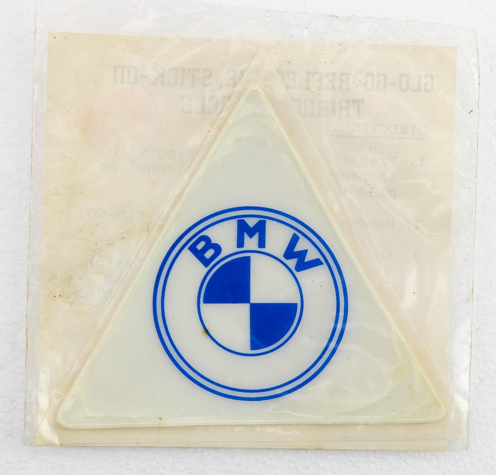 BMW High Visibility Reflective White w/ Blue Graphics 4 Inches Triangle Sticker