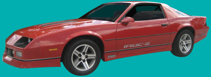 88-90 Camaro IROC-Z Pre-Molded Decal & Stripe Kit Silver/Black
